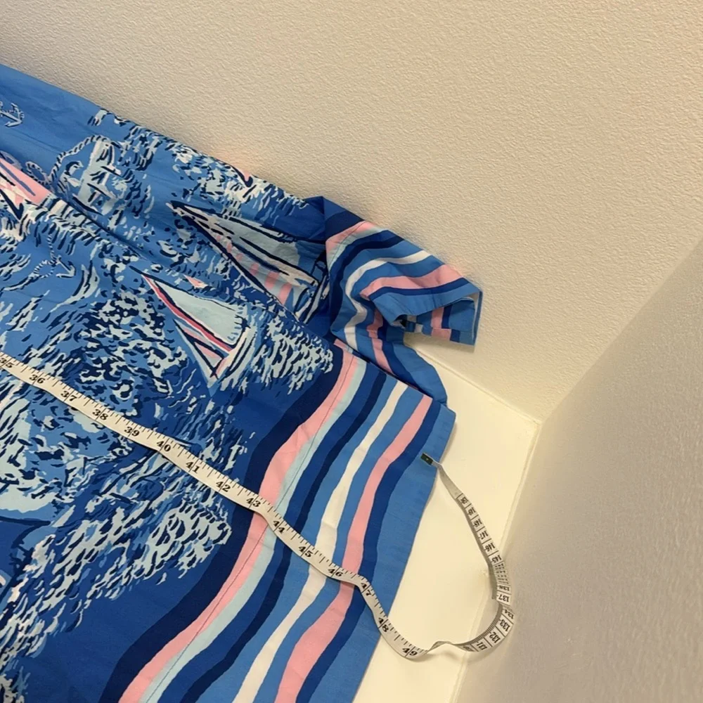 Lilly Pulitzer Charlese Cotton Halter Midi Dress Lunar Blue Womens Size 0 - Picture 15 of 15